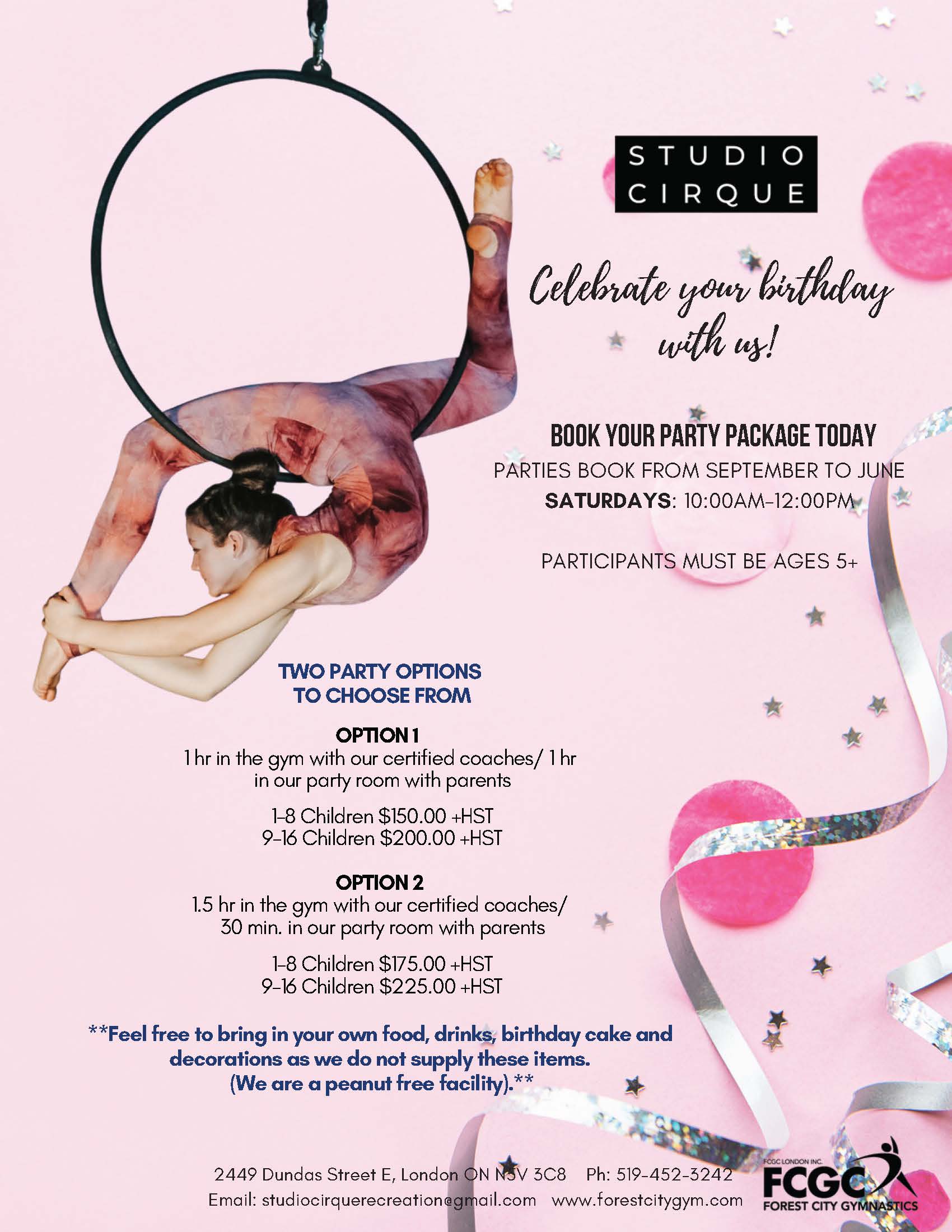 Cirque Birthday Party Flyer
