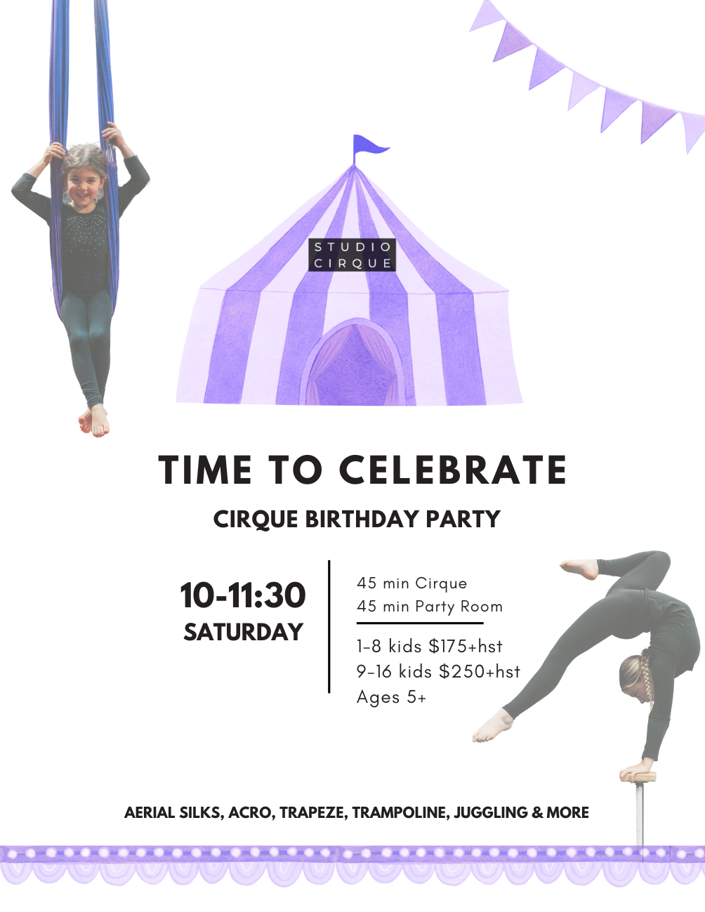 Cirque Birthday Party Flyer