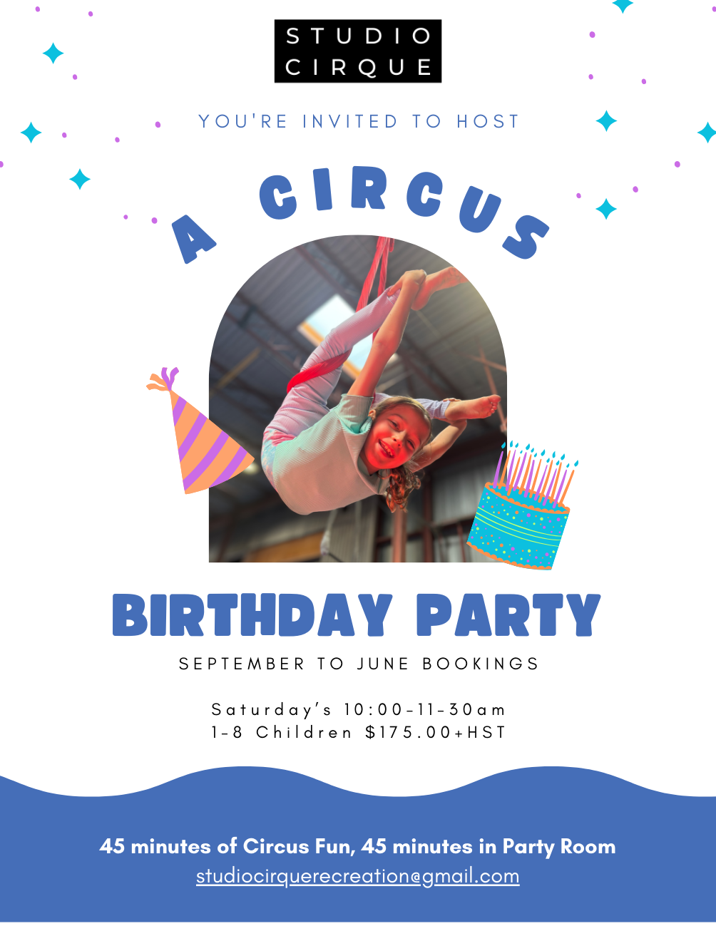 Cirque Birthday Party Flyer